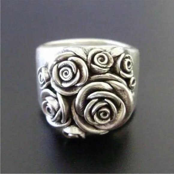 / NEW /925 Silver Luxury Beautiful Flower Ring - Picture 3 of 6